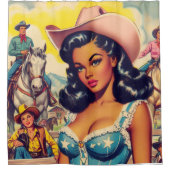 Rideaux De Douche Illustration vintage Country Girl (Devant)