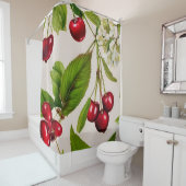 Rideaux De Douche Illustration vintage de cerise (En situation)