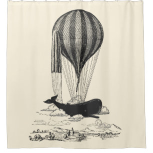 Rideaux De Douche Illustration vintage de l'amoureux des baleines