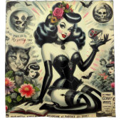 Rideaux De Douche Illustration vintage Goth Girl (Devant)