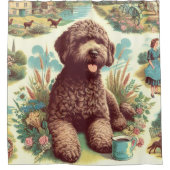 Rideaux De Douche Illustration vintage Lagotto Romagnolo (Devant)