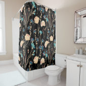Rideaux De Douche Illustrations de fleurs sauvages. Patte transparen (En situation)