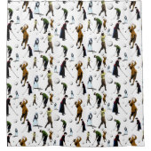 Rideaux De Douche Illustrations de l'Motif des golfeurs Retro (Devant)