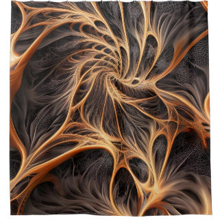 Rideaux De Douche Image Abstraite - 3D Fractal, art numérique, braun