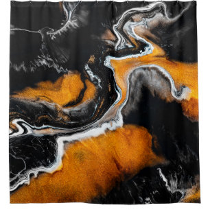 Rideaux De Douche Image acrylique liquide avec peintures mixtes arti