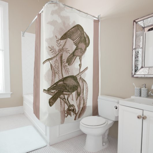 Rideaux De Douche Image de Merles Corbeaux (En situation)