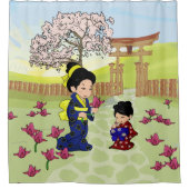 Rideaux De Douche Image de style japonais mignon (Devant)