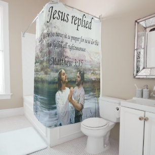 Rideaux De Douche Image deux de baptême de Jésus-Christ