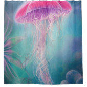 Rideaux De Douche Imaginaire Abstrait De Méduse Rose Dans L'Océan (Devant)