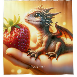 Rideaux De Douche Imaginaire Bébé mignon Dragon fraise