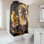 Rideaux De Douche Imaginaire Bébé mignon Jaune Dragon (En situation)