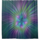 Rideaux De Douche Imaginaire brillant coloré Fleur Abstrait Fractal (Devant)