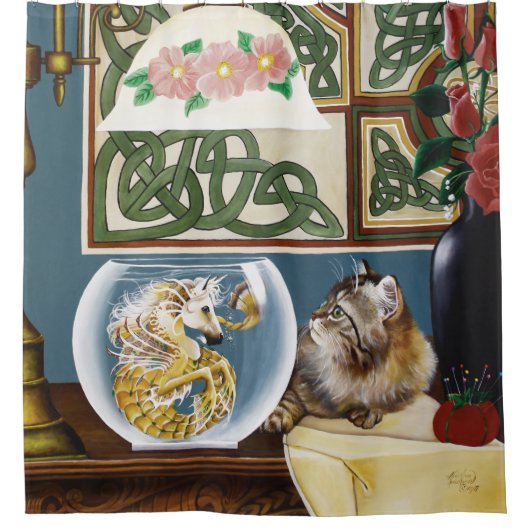 Rideaux De Douche Imaginaire Cheval de Mer de Chat (Devant)