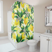 Rideaux De Douche Imaginaire citron : Motif Floral Créatif (En situation)