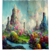 Rideaux De Douche Imaginaire coloré Enchanted Nature Paysage (Devant)