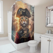 Rideaux De Douche Imaginaire Cute Chat Pirate Casquette (En situation)