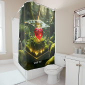 Rideaux De Douche Imaginaire Cute Cube Coeur Forêt (En situation)