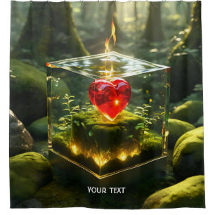 Rideaux De Douche Imaginaire Cute Cube Coeur Forêt