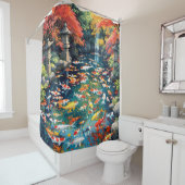 Rideaux De Douche Imaginaire Cute Koi Fish Pond (En situation)