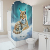 Rideaux De Douche Imaginaire Cute Lynx Cub hiver (En situation)