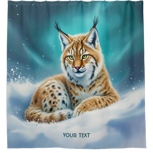 Rideaux De Douche Imaginaire Cute Lynx Cub hiver (Devant)
