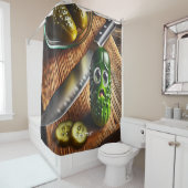 Rideaux De Douche Imaginaire Cute Pickles Board Jar (En situation)