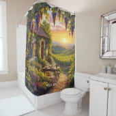 Rideaux De Douche Imaginaire Cute Vineyard Cottages Fields (En situation)