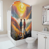 Rideaux De Douche Imaginaire Cute Vivid Boys Sun River (En situation)