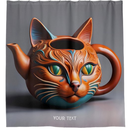 Rideaux De Douche Imaginaire Cute Vivid Cat Thé Pot (Devant)