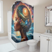 Rideaux De Douche Imaginaire Cute Vivid Girl Space Beach (En situation)