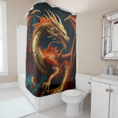 Rideaux De Douche Imaginaire Cute Vivid Majestic Grand Dragon (En situation)