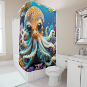 Rideaux De Douche Imaginaire Cute Vivid Octopus Sea Creatures (En situation)