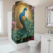 Rideaux De Douche Imaginaire Cute Vivid Romantic Peacock Portrait (En situation)