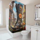 Rideaux De Douche Imaginaire Cute Vivid Steampunk Boot House. Parfai (En situation)