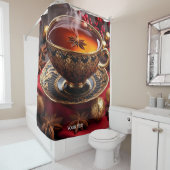 Rideaux De Douche Imaginaire Cute Vivid Tasse Thé Noël (En situation)