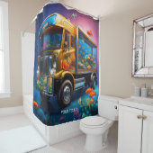 Rideaux De Douche Imaginaire Cute Vivid Truck Aquarium Poisson (En situation)