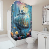 Rideaux De Douche Imaginaire Cute Vivid Verre Sous-marin Fleurs (En situation)