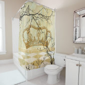 Rideaux De Douche Imaginaire de couronne et de branches (En situation)