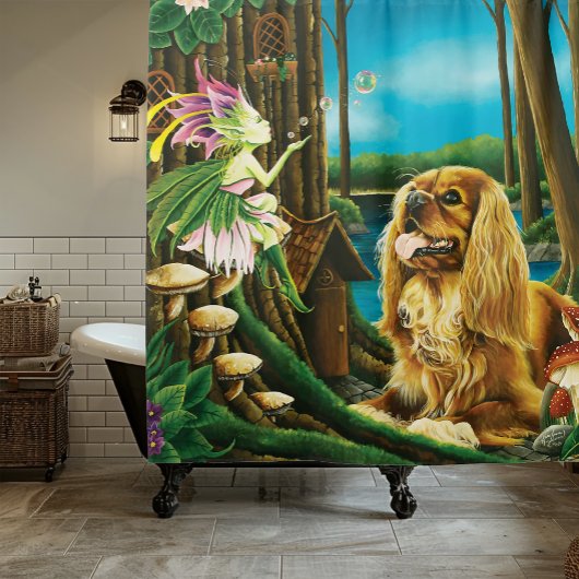 Rideaux De Douche Imaginaire du roi Charles Spaniel Sprite