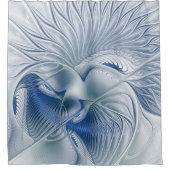 Rideaux De Douche Imaginaire dynamique tons bleus Abstraits Art frac (Devant)