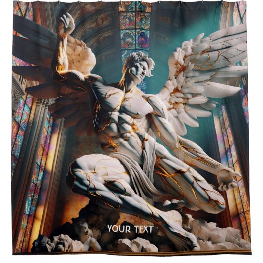 Rideaux De Douche Imaginaire Église en marbre mignon Angel (Devant)