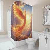 Rideaux De Douche Imaginaire Flamme mignonne Phoenix augmente (En situation)