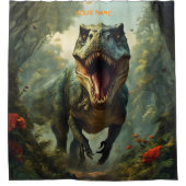 Rideaux De Douche Imaginaire Fleurs Vivides Majestic T-Rex (Devant)
