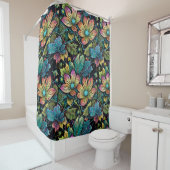 Rideaux De Douche Imaginaire floral dynamique (En situation)