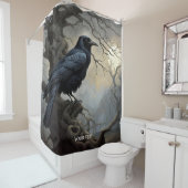Rideaux De Douche Imaginaire joli Crow Arbre foncé (En situation)