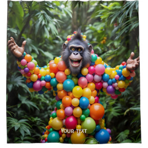 Rideaux De Douche Imaginaire Joli Singe Coloré