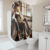 Rideaux De Douche Imaginaire jolie coiffeuse rouge cheveux (En situation)