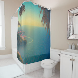 Rideaux De Douche Imaginaire Lagon de la mer tropicale
