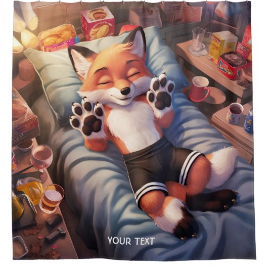 Rideaux De Douche Imaginaire mignon bébé Fox dormir (Devant)