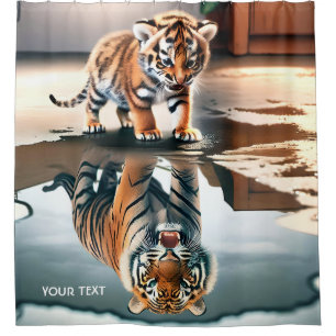 Rideaux De Douche Imaginaire mignon bébé tigre flaque